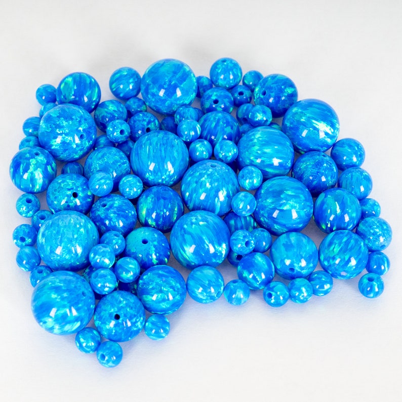 Pacific Sapphire Opal Beads, 4mm/6mm/8mm/10mm Opal Beads, 1mm Fully Drilled Round Bead Blue Craft Bead, Jewelry Making, Crafts, Pendants image 6