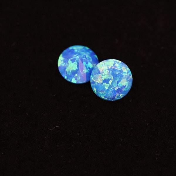 Pacific Sapphire Opal Diamond Cut Stones, Faceted Blue Opal Stone, 5mm/6mm/7mm /8mm Craft Stones - Jewelry Making, Ring Making, Resin Art