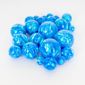 Pacific Sapphire Opal Beads, 4mm/6mm/8mm/10mm Opal Beads, 1mm Fully Drilled Round Bead Blue Craft Bead, Jewelry Making, Crafts, Pendants image 3