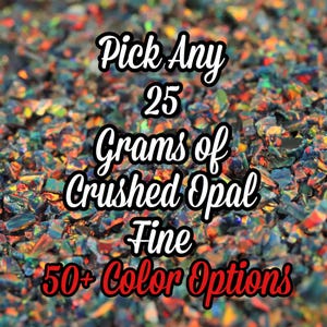 Crushed Opal Value Pack, 25G Pack of Fine Size Crushed Opal for Inlay - Jewelry Making, Woodworking, Ring Making, Resin Art, Nail Art, Opal