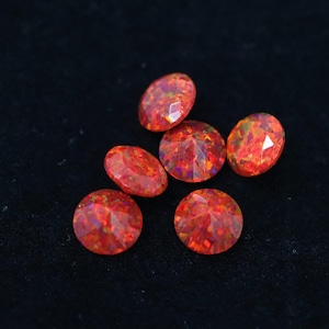 Ruby Red Diamond Cut Faceted Astral Opal Gems -  Lab-Created Craft Gemstones for Jewelry Making