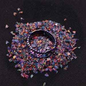 Heat Treated Titanium Damascus Ring Blank - 8mm Wide 4mm Channel for Inlay & Ring Making image 4