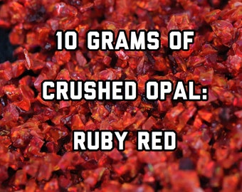 Ruby Red Crushed Opal for Inlay, 10G Ruby Red Crushed Opal Bulk Pack - Inlay Material, Woodworking, Ring Making, Resin Art, Nail Art, Opal