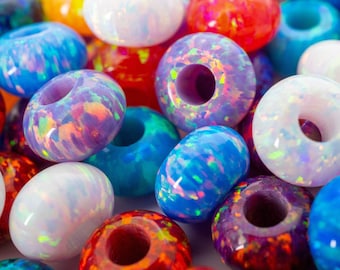 Opal Rondelle Beads - 6mm/8mm Knot Hiding Spacer Beads