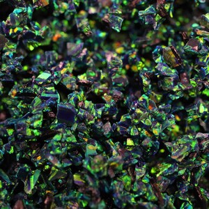 Ópalo astral triturado de esmeralda negra de 10 g: material de incrustación para manualidades imagen 3