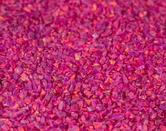 Fuchsia Crushed  Opal for Inlay - Lab-Created Material for Jewelry Making & Craft Supplies