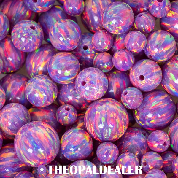 Amethyst Opal Beads, 4mm/6mm/8mm Opal Beads, 1mm Fully Drilled Round Beads - Purple Craft Beads, Jewelry Making, Crafts, Pendant, Amethyst