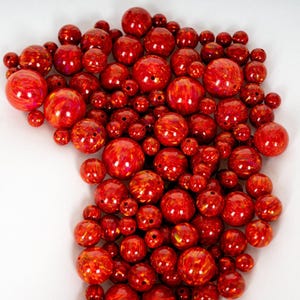 Ruby Red Fire Opal Round Beads | Fully Drilled Synthetic for Jewelry ...