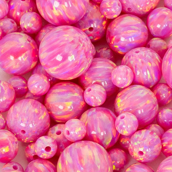 Aurora Opal Beads, 3mm/4mm/6mm/8mm/10mm Opal Beads, 1mm Fully Drilled Round Bead - Pink Craft Bead, Jewelry Making, Crafts, Opal Pendant