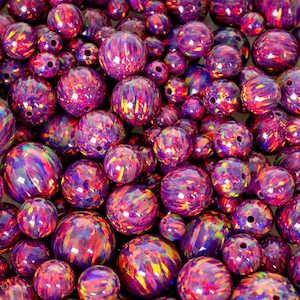 Orchid Opal Beads, 3mm/4mm/6mm/8mm/10mm Opal Beads, 1mm Fully Drilled Round Bead - Purple Craft Bead, Jewelry Making, Crafts, Opal Pendant