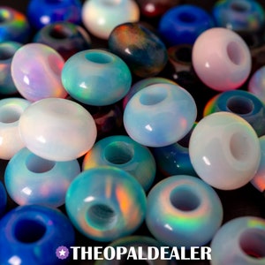 Opalescence Rondelle for Jewelry Making, 6mm/8mm Opal Spacer Beads, 2mm/3mm Drilled Beads, 5+ Opal Bead Colors - Knot Cover, Spacer Bead