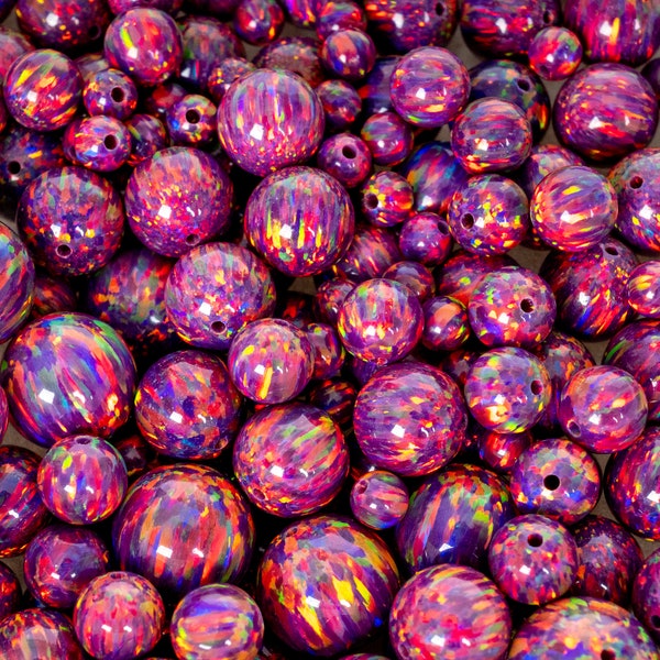 Orchid Opal Beads, 4mm/6mm/8mm/10mm Opal Beads, 1mm Fully Drilled Round Bead - Purple Craft Bead, Jewelry Making, Craft Supply, Opal Pendant