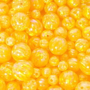 Golden Pineapple Astral Opal Beads – Fully Drilled Lab-Created Round Beads for Jewelry Making