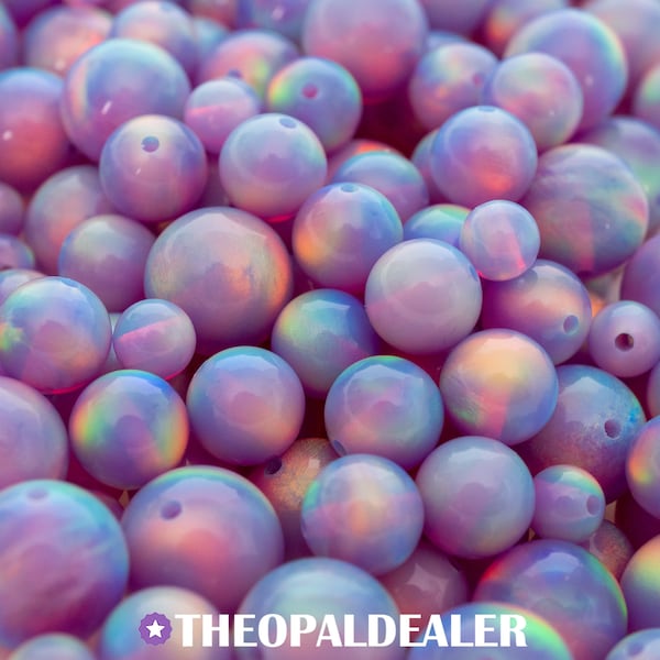 Lilac Galaxy Opalescence Beads, 3mm/4mm/6mm/8mm Opal Beads, 1mm Fully Drilled Round Beads - Purple Opal Craft Bead, Jewelry Making, Pendant