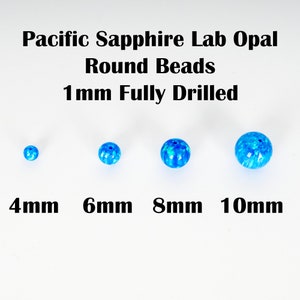 Pacific Sapphire Opal Beads, 4mm/6mm/8mm/10mm Opal Beads, 1mm Fully Drilled Round Bead Blue Craft Bead, Jewelry Making, Crafts, Pendants image 10