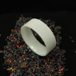 White Ceramic Ring Blank, 8mm Wide One Piece Ceramic Ring Liner - Inlay Supplies, Ring Making, Men&#39;s Ring, Women&#39;s Ring, Wedding Ring, Rings