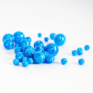 Pacific Sapphire Opal Beads, 4mm/6mm/8mm/10mm Opal Beads, 1mm Fully Drilled Round Bead Blue Craft Bead, Jewelry Making, Crafts, Pendants image 5