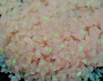 Rose Quartz Crushed  Opal for Inlay - Lab-Created Material for Jewelry Making & Craft Supplies