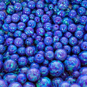 Sleepy Lavender Opal Beads, 3mm/4mm/6mm/8mm/10mm Opal Beads, 1mm Fully Drilled Round Bead - Indigo Craft Bead, Jewelry Making, Pendant