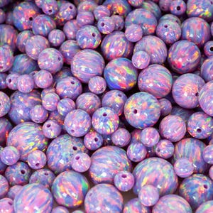 Ultra Violet Opal Perlen, 3 mm / 4 mm / 6 mm / 8 mm / 10 mm Opalperlen, 1 mm vollständig gebohrte runde Perle - Lila Handwerk Perle, Schmuckherstellung, Kunsthandwerk, Anhänger