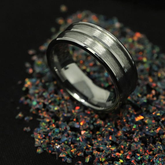 Double Channel Tungsten Ring Blanks Tungsten Ring Blank 8mm Wide