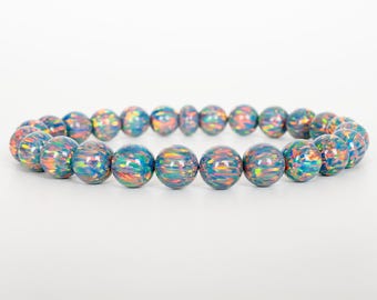 Moonstone Opal Bracelet, New Design! Beaded Opal Bracelet, Stretch Bracelet, Women&#39;s Bracelets, Men&#39;s Bracelets, Moonstone Bracelet