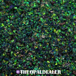 Black Emerald Crushed Opal for Inlay, Green Opal Inlay Material - Jewelry Making, Woodworking, Ring Making, Resin Art, Nail Art, Emerald