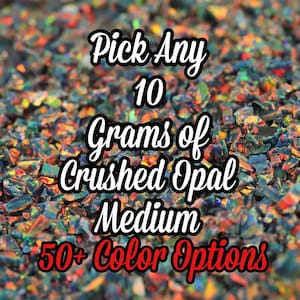Crushed Opal Value Pack, 10G Pack of Medium Size Crushed Opal for Inlay - Jewelry Making, Woodworking, Ring Making, Resin Art, Nail Art