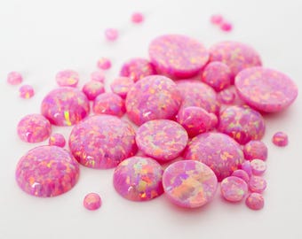 Aurora Opal Cabochon, Pink Opal Round Flat Back Cabochons, 2mm-8mm Sizes -  Nail Art, Ring Making, Woodworking, Jewelry Making, Aurora Opal