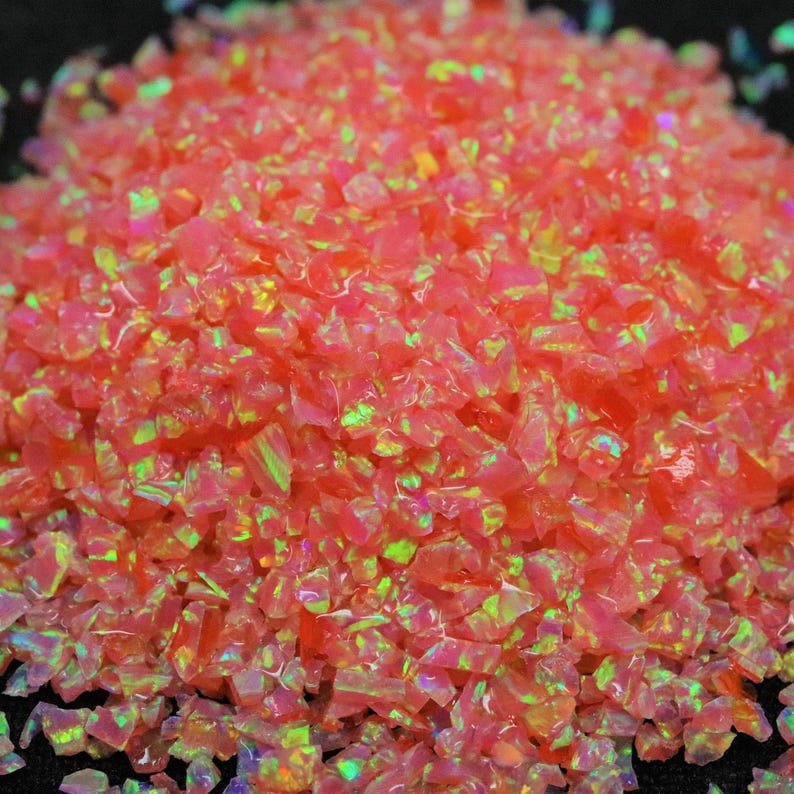 10 g d'opale astrale broyée rose corail rose des profondeurs de la mer - Matériau d'incrustation pour travaux manuels image 3