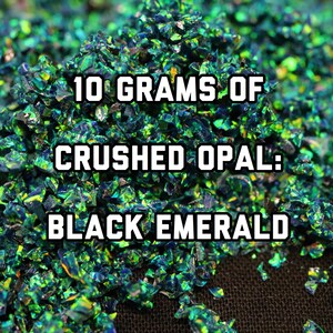 Black Emerald Crushed Opal for Inlay, 10G Black Emerald Crushed Opal Bulk Pack - Inlay Material, Woodworking, Ring Making, Resin Art, Nails