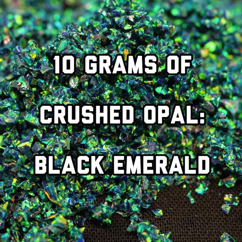 Ópalo astral triturado de esmeralda negra de 10 g: material de incrustación para manualidades imagen 1