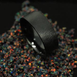 Black Ceramic Ring Blank, 8mm Wide One Piece Ceramic Ring Liner - Inlay Supplies, Ring Making, Men&#39;s Ring, Women&#39;s Ring, Wedding Ring, Rings