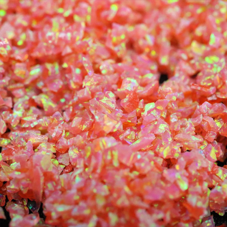 10 g d'opale astrale broyée rose corail rose des profondeurs de la mer - Matériau d'incrustation pour travaux manuels image 7