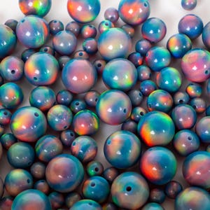 Blue Haze Opalescence Beads, 3mm/4mm/6mm/8mm Opal Beads, 1mm Fully Drilled Round Beads - Blue Opal Craft Beads, Jewelry Making, Pendants