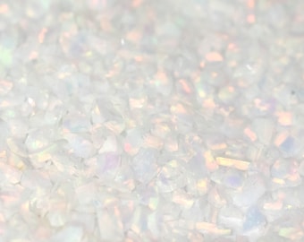 Pearl White Crushed Opal for Inlay, White Opal Inlay Material - Jewelry Making, Woodworking, Ring Making, Resin Art, Nail Art, Opal Stones