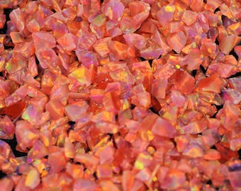 Orange Dahlia Crushed  Opal for Inlay - Lab-Created Material for Jewelry Making & Craft Supplies