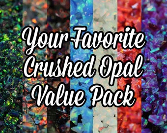 Your Favorite Crushed Opal Value Pack, 7G Total of Crushed Opal - Best Sellers, Inlay Material, Jewelry Making, Ring Making, Resin Art