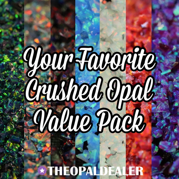 Your Favorite Crushed Opal Value Pack, 7G Total of Crushed Opal - Best Sellers, Inlay Material, Jewelry Making, Ring Making, Resin Art