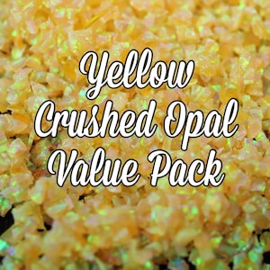 Yellow Crushed Opal Value Pack, 4G Total of Crushed Opal - Yellow Opal, Inlay Material, Jewelry Making, Ring Making, Resin Art, Nail Art