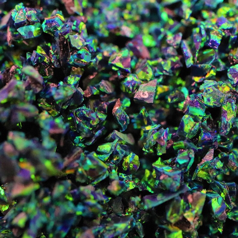 Ópalo astral triturado de esmeralda negra de 10 g: material de incrustación para manualidades imagen 9