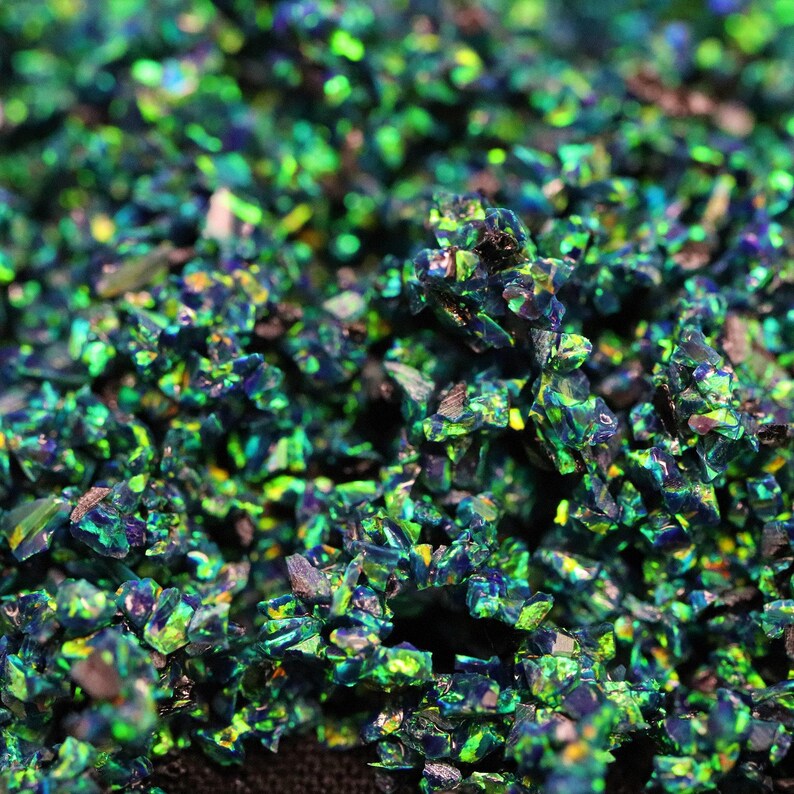 Ópalo astral triturado de esmeralda negra de 10 g: material de incrustación para manualidades imagen 5