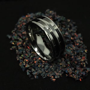 Titanringämne - 8 mm brett 2,5 mm dubbelkanal för inlägg och ringtillverkning
