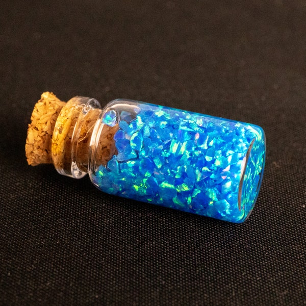 Pacific Sapphire Crushed Opal Mini Vial, Blue Crushed Opal for Inlay - Jewelry Making, Woodworking, Ring Making, Resin Art, Nail Art, Opal