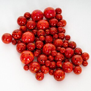 Ruby Red Fire Opal Round Beads | Fully Drilled Synthetic for Jewelry ...