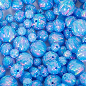 Cotton Candy Opal Beads, 3mm/4mm/6mm/8mm Opal Beads, 1mm Fully Drilled Round Beads - Blue Craft Beads, Jewelry Making, Craft Supplies