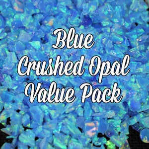Blue Crushed Opal Value Pack, 9G Total of Crushed Opal - Blue Opal, Inlay Material, Jewelry Making, Ring Making, Resin Art, Nail Art, Opal