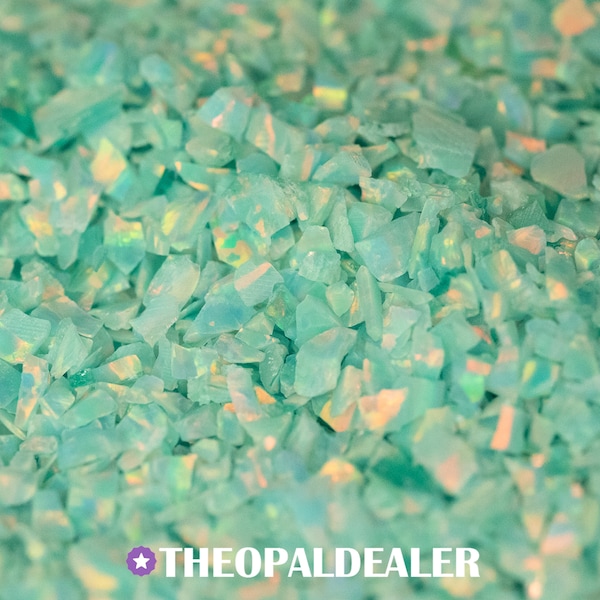 Seafoam Crushed Opal for Inlay, Green Opal Inlay Material - Jewelry Making, Woodworking, Ring Making, Resin Art, Nail Art, Pastel Opal Stone