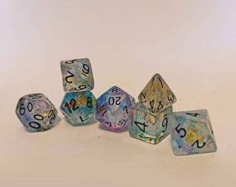 Colourful galaxy dice set