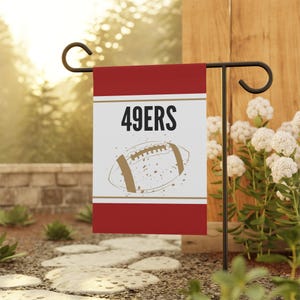 49ers Team Football Striped Logo Garden Flag